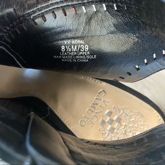 NWT Vince Camuto Koral Block Heeled Peep Toe Suede Bootie BLACK - SIZE 8… - Picture 6 of 9